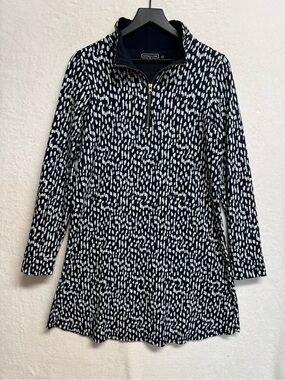 Duffield Lane June Dress Medium in a Navy White Dot Pattern Beach Cape Cod